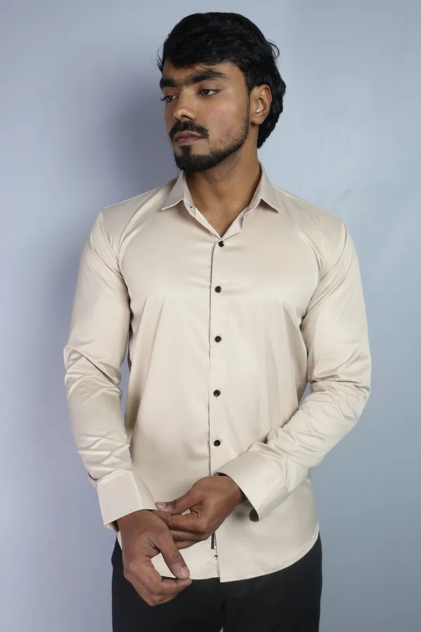 Cream_Slim_Fit_Premium_Casual_Shirt_For_Men
