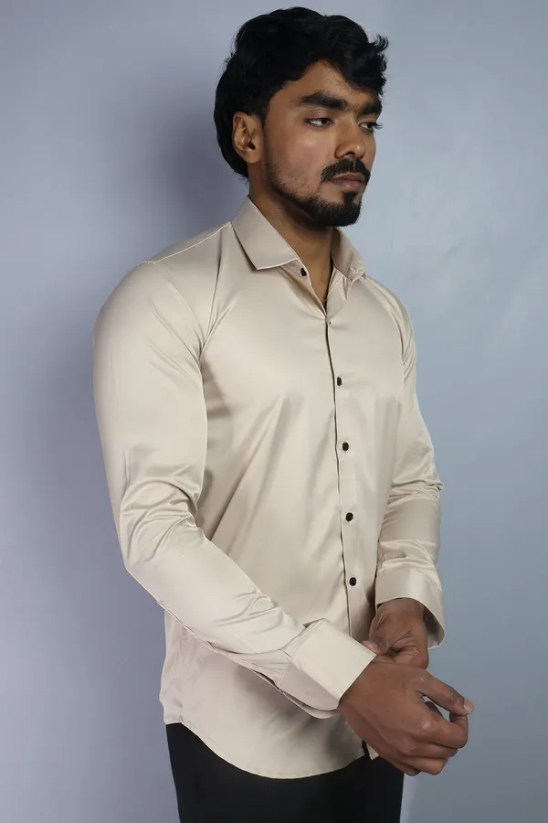 Cream_Slim_Fit_Premium_Casual_Shirt_For_Men