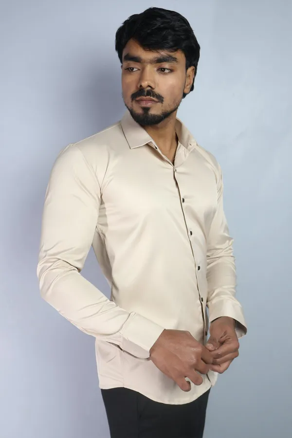 Cream_Slim_Fit_Premium_Casual_Shirt_For_Men