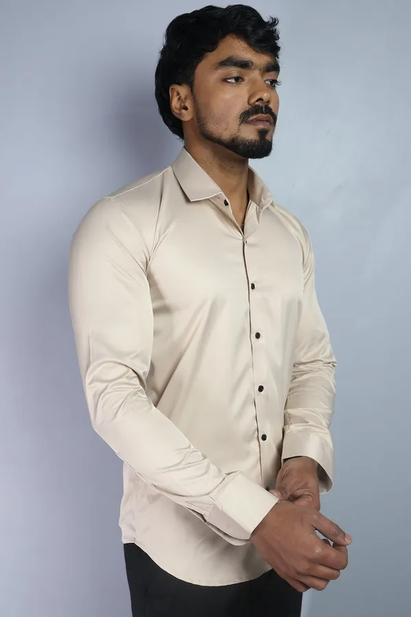 Cream_Slim_Fit_Premium_Casual_Shirt_For_Men