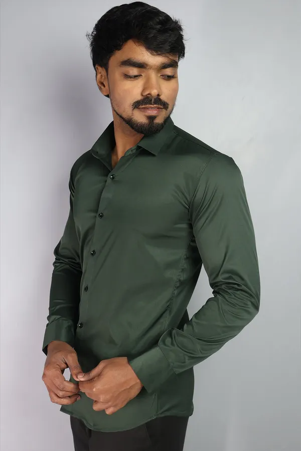 Dark_Green_Slim_Fit_Premium_Casual_Shirt_For_Men