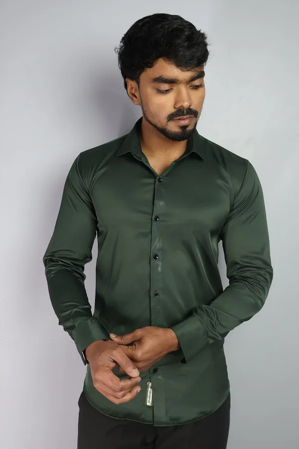 Dark_Green_Slim_Fit_Premium_Casual_Shirt_For_Men