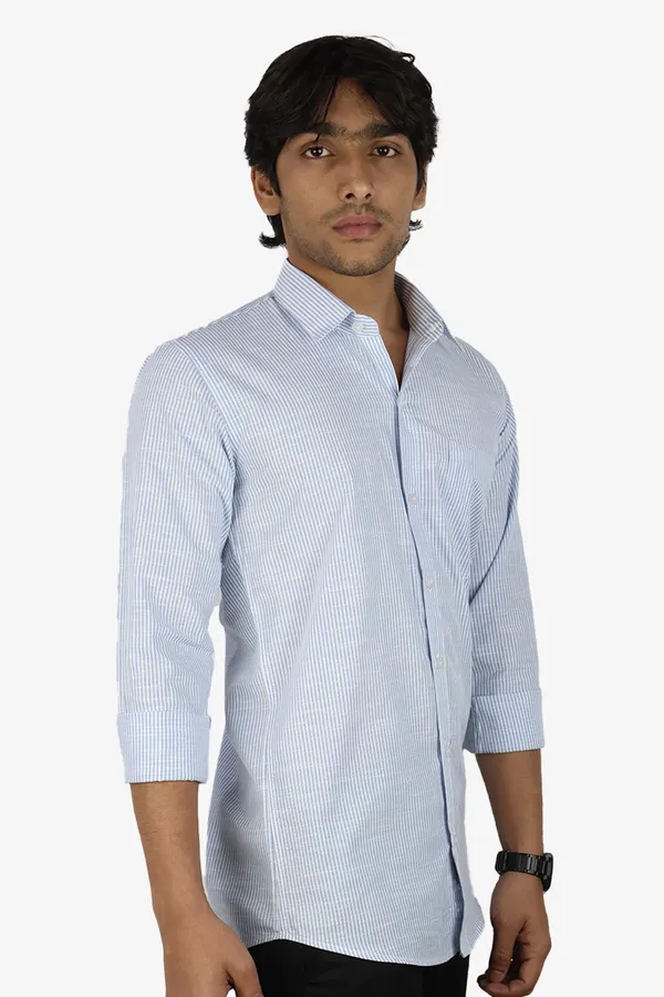 Blue_Slim_Fit_Premium_Casual_Shirt_For_Men