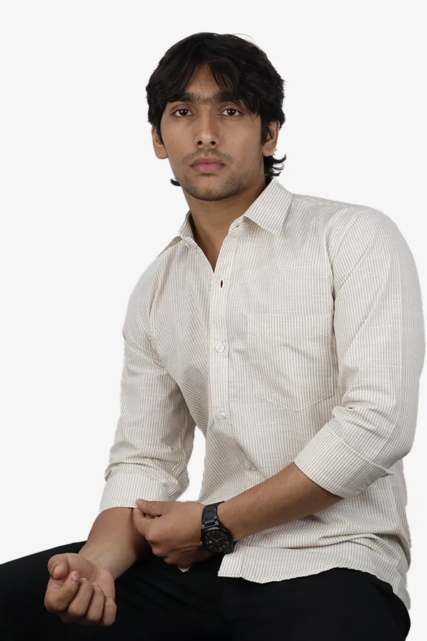 Cream_Slim_Fit_Premium_Casual_Shirt_For_Men