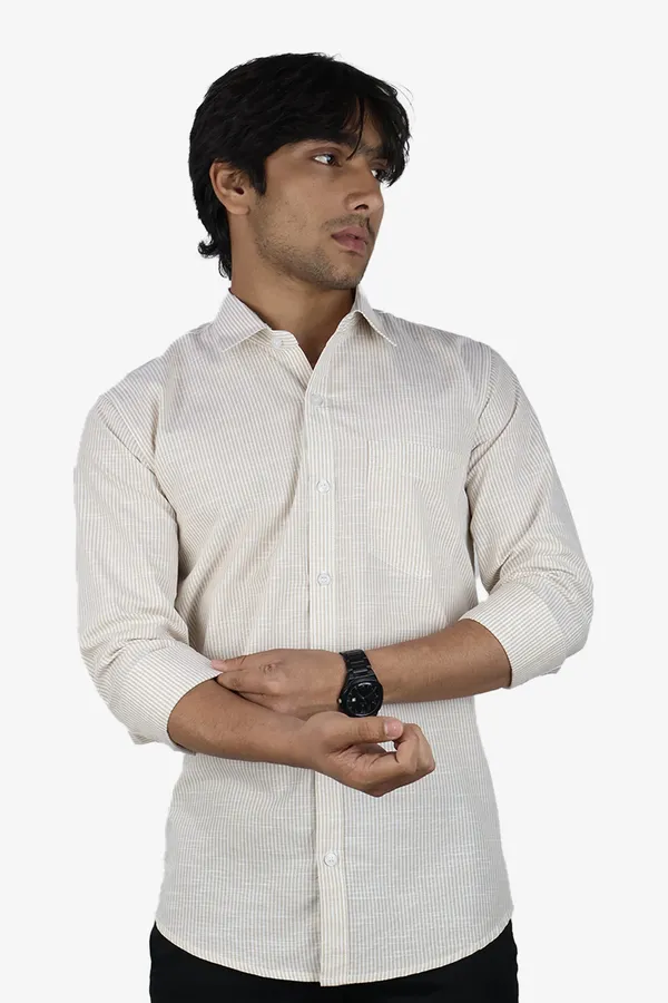 Cream_Slim_Fit_Premium_Casual_Shirt_For_Men