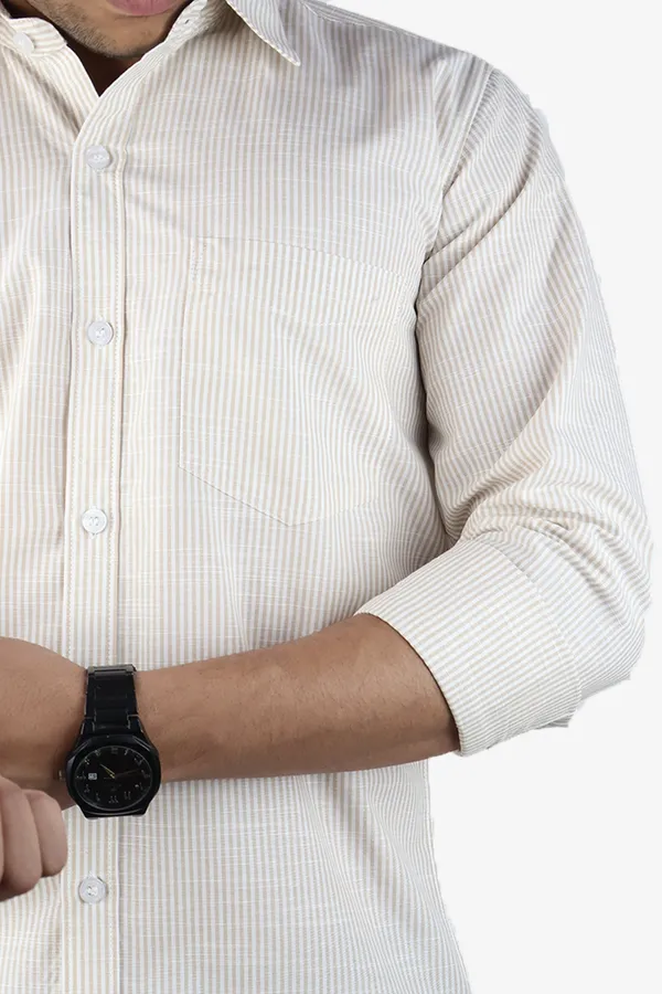 Cream_Slim_Fit_Premium_Casual_Shirt_For_Men