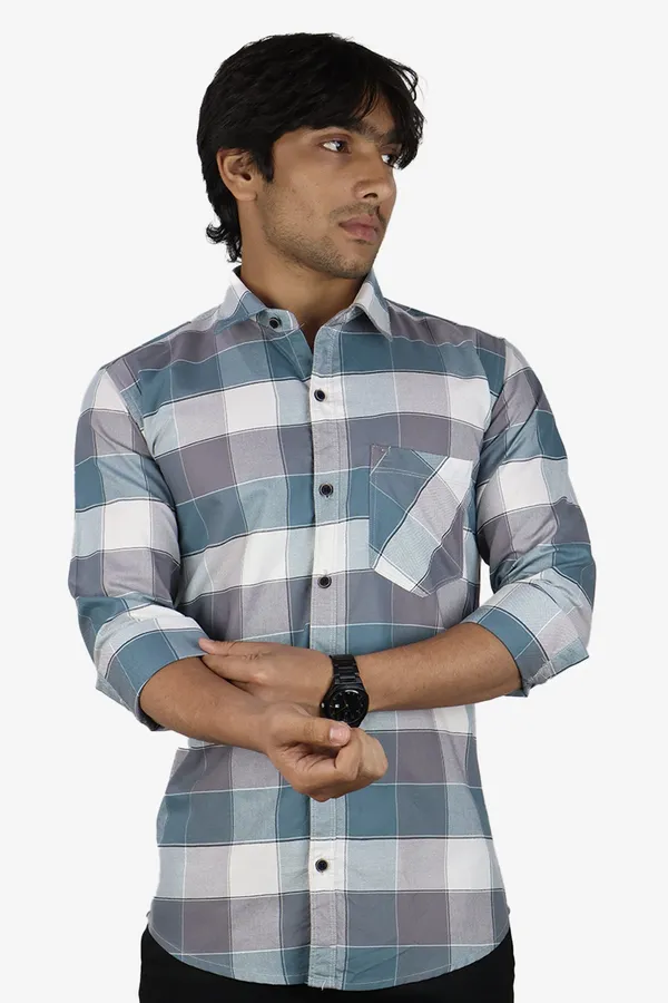 Teal_Slim_Fit_Premium_Casual_Shirt_For_Men
