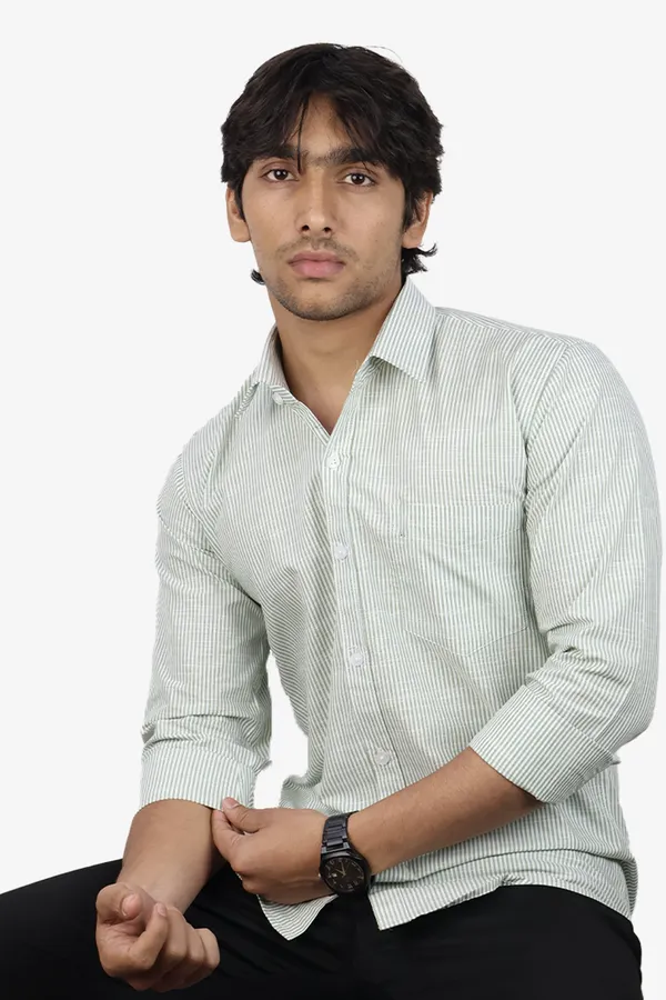 Green_Slim_Fit_Premium_Casual_Shirt_For_Men