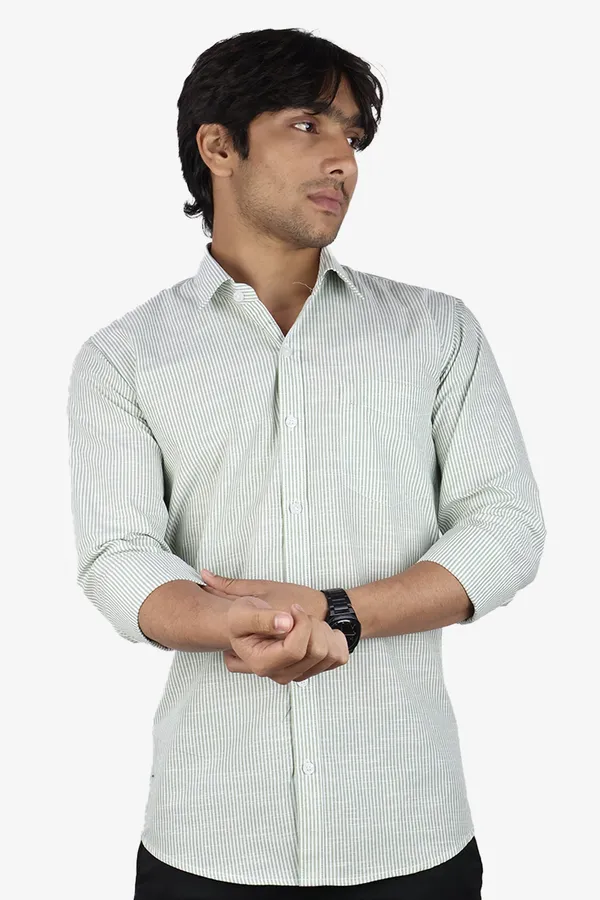 Green_Slim_Fit_Premium_Casual_Shirt_For_Men