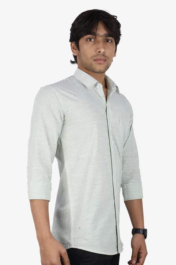 Green_Slim_Fit_Premium_Casual_Shirt_For_Men