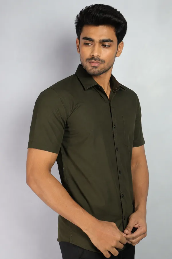LINPH_MEHNDI_GREEN_|_SLIM_FIT_PREMIUM_POLO_NECK_CASUAL_SHIRT_|_ORIGENS