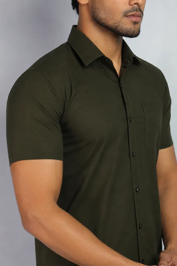 LINPH_MEHNDI_GREEN_|_SLIM_FIT_PREMIUM_POLO_NECK_CASUAL_SHIRT_|_ORIGENS