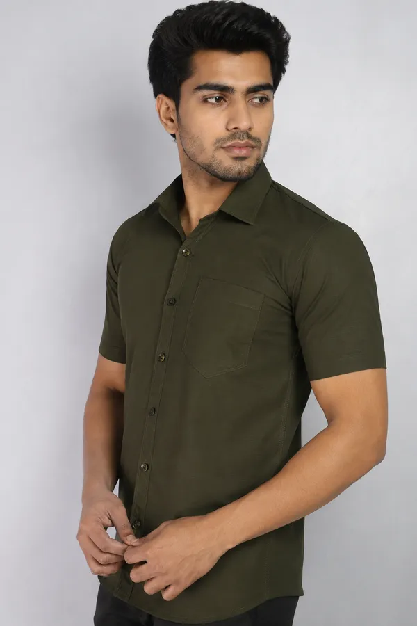 LINPH_MEHNDI_GREEN_|_SLIM_FIT_PREMIUM_POLO_NECK_CASUAL_SHIRT_|_ORIGENS