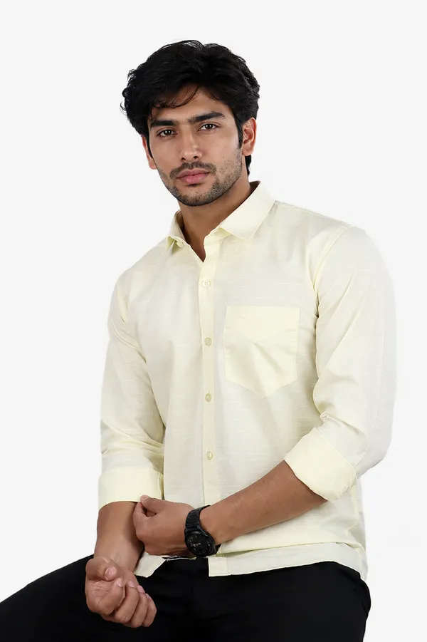 Lemon_Cotton_Blend_Slim_Fit_Casual_Shirt_Solid_Linen_Full_Sleeve_For_Men