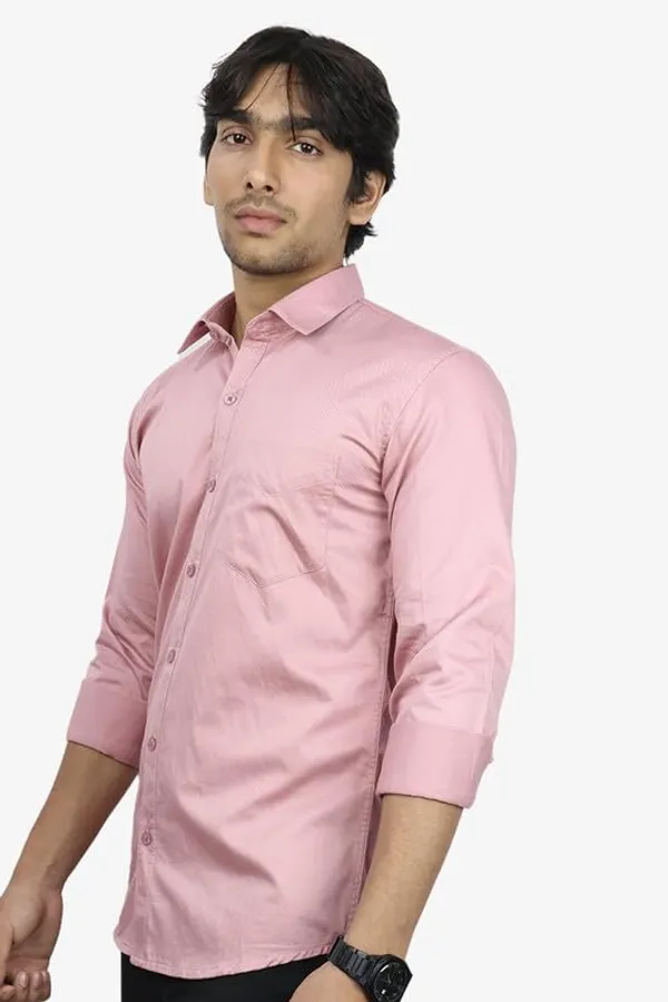Peach_Cotton_Blend_Slim_Fit_Casual_Shirt_Solid_Twill_Full_Sleeve_For_Men