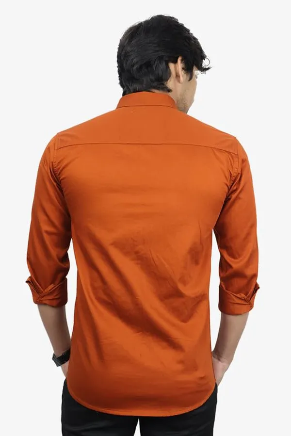 Rustbrown_Cotton_Blend_Slim_Fit_Casual_Shirt_Solid_Twill_Full_Sleeve_For_Men