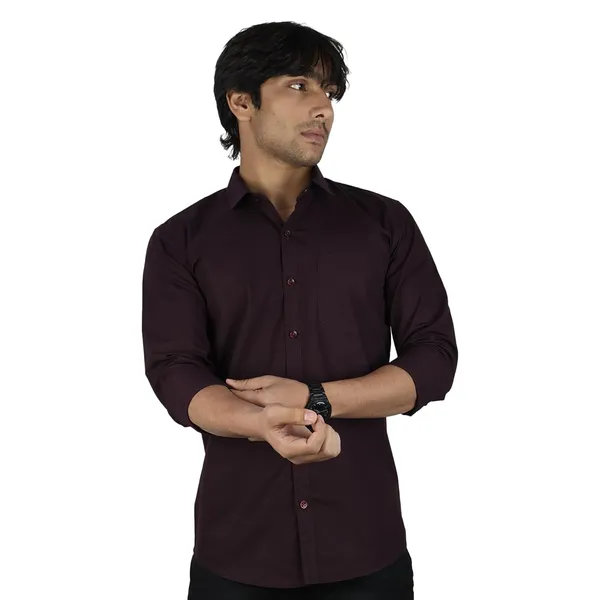 Wine_Cotton_Blend_Slim_Fit_Casual_Shirt_Solid_Linen_Full_Sleeve_For_Men