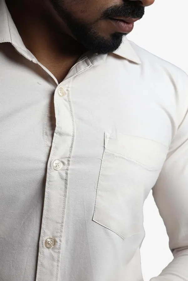 Cream_Cotton_Blend_Slim_Fit_Casual_Shirt_Solid_Oxward_Full_Sleeve_For_Men