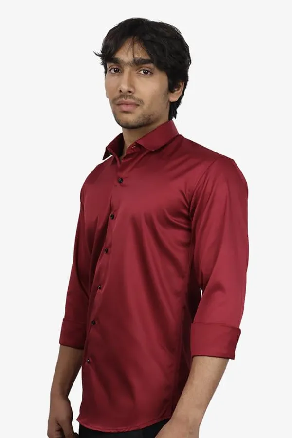 Dark_Green_Satin_Slim_Fit_Casual_Shirt_Solid_Silk_Full_Sleeve_For_Men