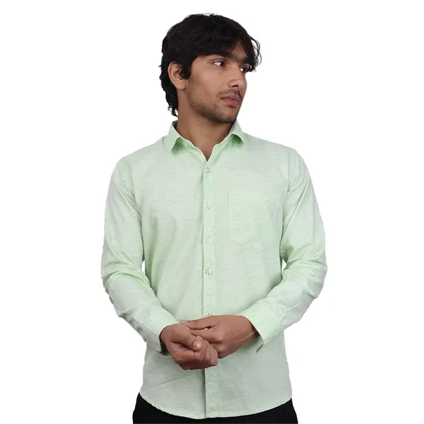 Parrot_Green_Cotton_Blend_Slim_Fit_Casual_Shirt_Solid_Khadi_Full_Sleeve_For_Men