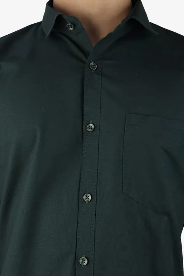 Bottle_Green_Cotton_Blend_Slim_Fit_Casual_Shirt_Solid_Linen_Full_Sleeve_For_Men