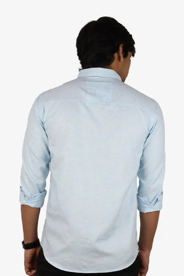 Firozi_Cotton_Blend_Slim_Fit_Casual_Shirt_Solid_Khadi_Full_Sleeve_For_Men