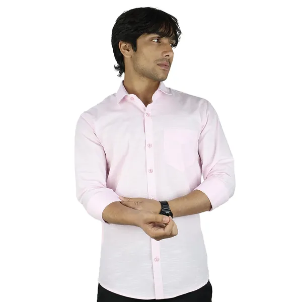 Pink_Cotton_Blend_Slim_Fit_Casual_Shirt_Solid_Linen_Full_Sleeve_For_Men
