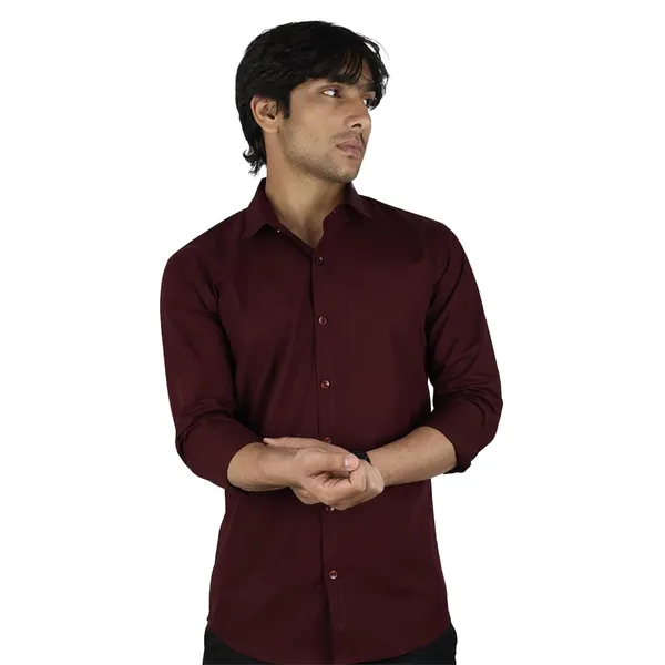 Maroon_Cotton_Blend_Slim_Fit_Casual_Shirt_Solid_Linen_Full_Sleeve_For_Men