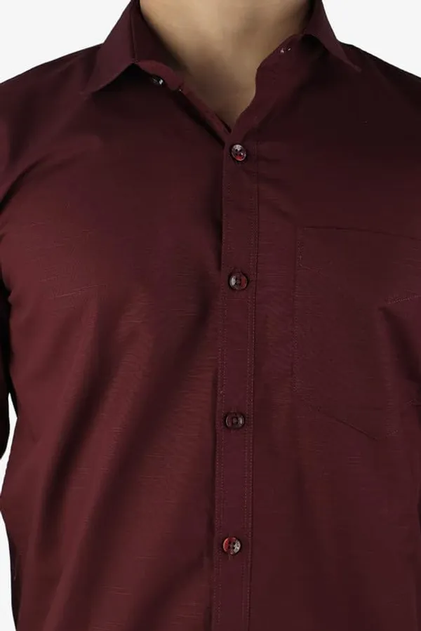 Maroon_Cotton_Blend_Slim_Fit_Casual_Shirt_Solid_Linen_Full_Sleeve_For_Men