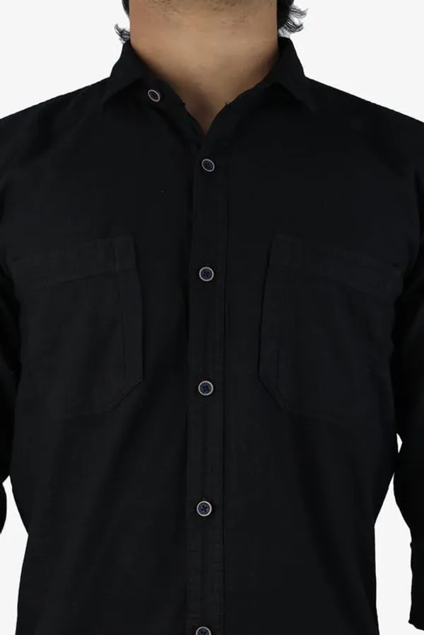Black_Cotton_Blend_Slim_Fit_Casual_Shirt_Solid_Silk_Full_Sleeve_For_Men