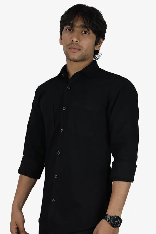 Black_Cotton_Blend_Slim_Fit_Casual_Shirt_Solid_Silk_Full_Sleeve_For_Men