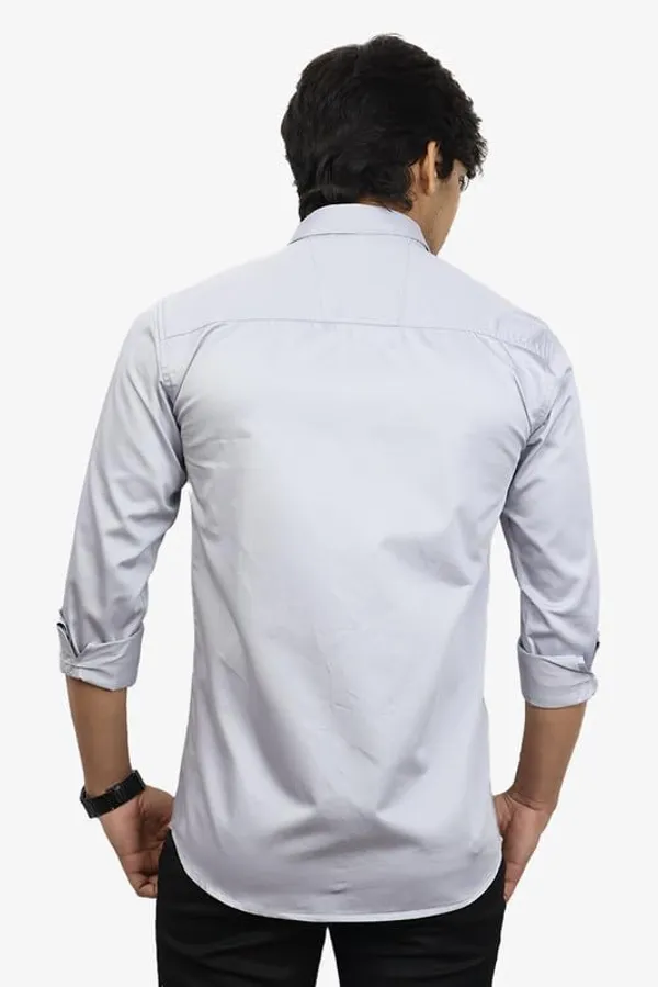 Light_Grey_Cotton_Blend_Slim_Fit_Casual_Shirt_Solid_Satin_Full_Sleeve_For_Men