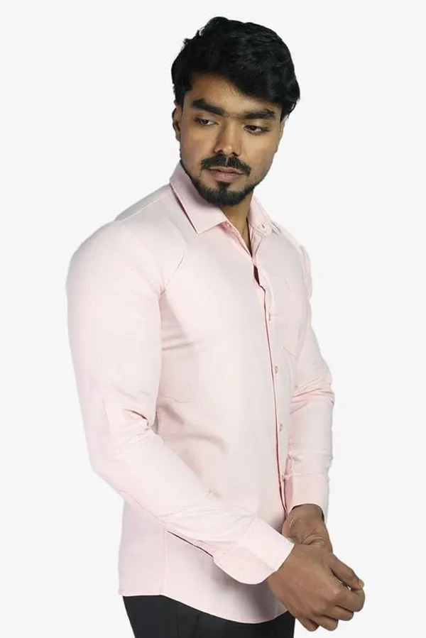 Peach_Cotton_Blend_Slim_Fit_Casual_Shirt_Solid_Oxward_Full_Sleeve_For_Men