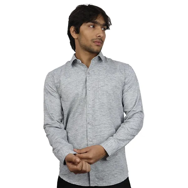 Dark_Grey_Cotton_Blend_Slim_Fit_Casual_Shirt_Solid_Khadi_Full_Sleeve_For_Men