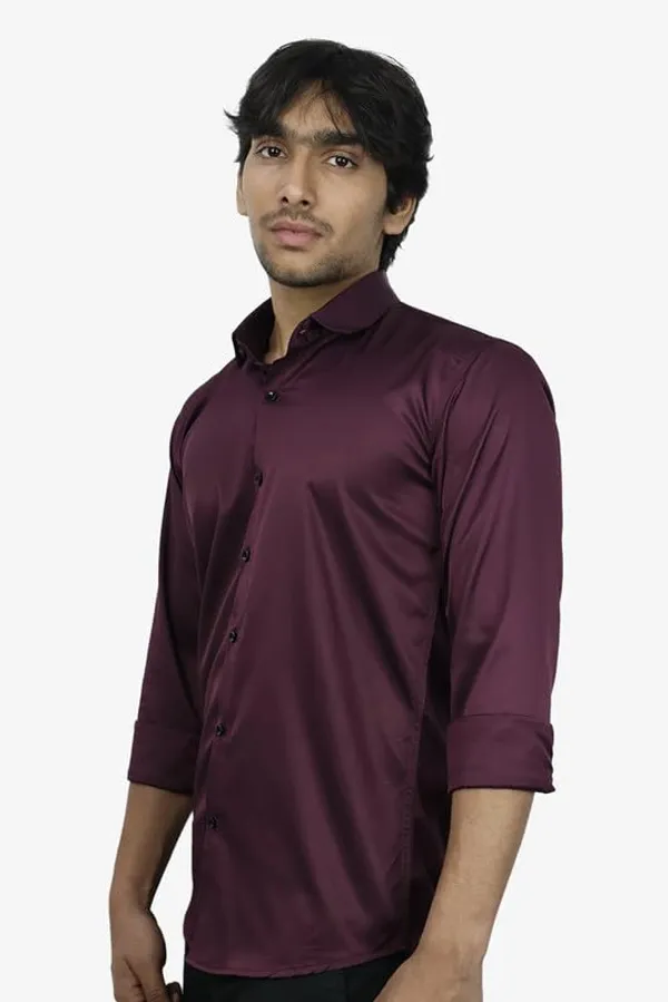 Wine_Satin_Slim_Fit_Casual_Shirt_Solid_Silk_Full_Sleeve_For_Men