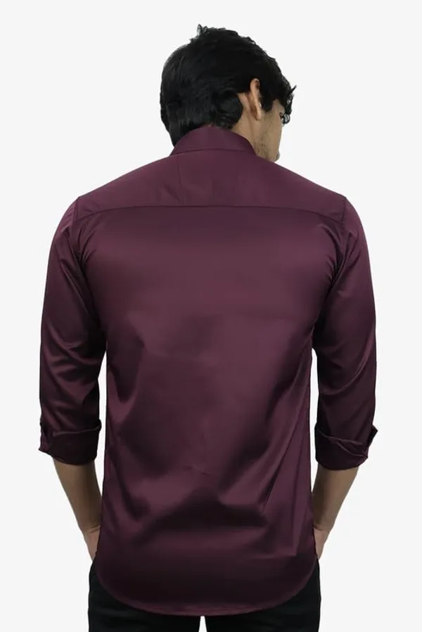 Wine_Satin_Slim_Fit_Casual_Shirt_Solid_Silk_Full_Sleeve_For_Men