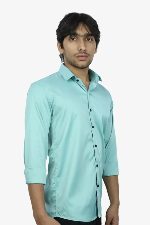 Firozi_Blue_Satin_Slim_Fit_Casual_Shirt_Solid_Silk_Full_Sleeve_For_Men