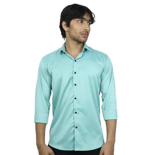Firozi_Blue_Satin_Slim_Fit_Casual_Shirt_Solid_Silk_Full_Sleeve_For_Men