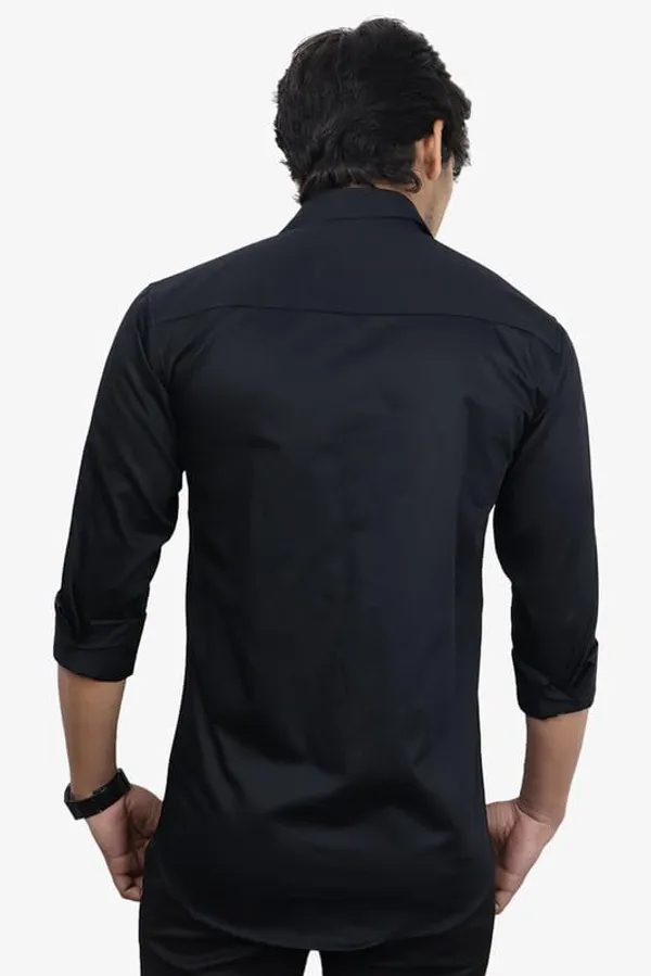 Black_Cotton_Blend_Slim_Fit_Casual_Shirt_Solid_Satin_Full_Sleeve_For_Men