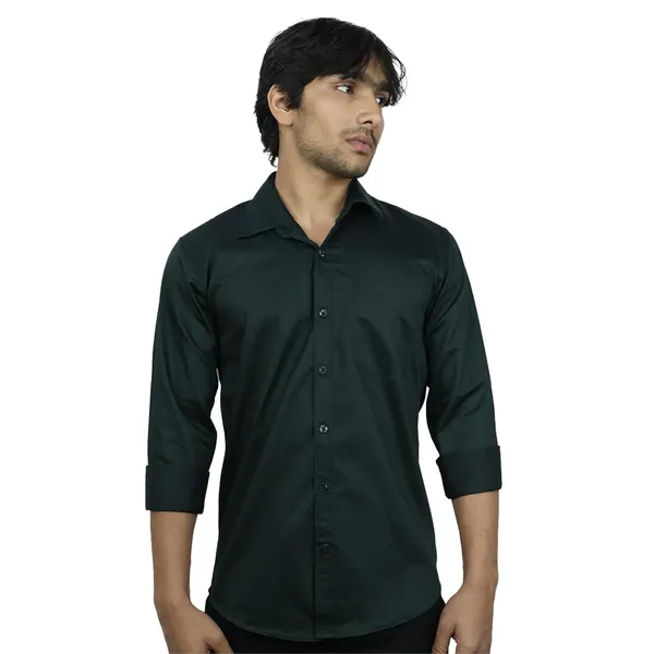 Dark_Green_Cotton_Blend_Slim_Fit_Casual_Shirt_Solid_Satin_Full_Sleeve_For_Men