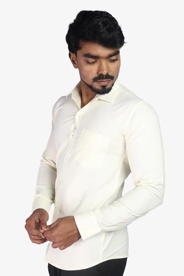 Yellow_Cotton_Blend_Slim_Fit_Casual_Shirt_Solid_Oxward_Full_Sleeve_For_Men