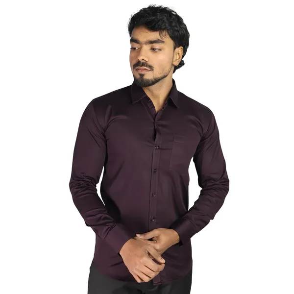Wine_Cotton_Blend_Slim_Fit_Casual_Shirt_Solid_Satin_Full_Sleeve_For_Men