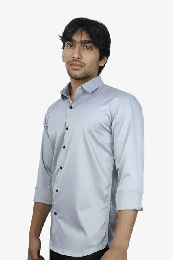 Light_Grey_Satin_Slim_Fit_Casual_Shirt_Solid_Silk_Full_Sleeve_For_Men
