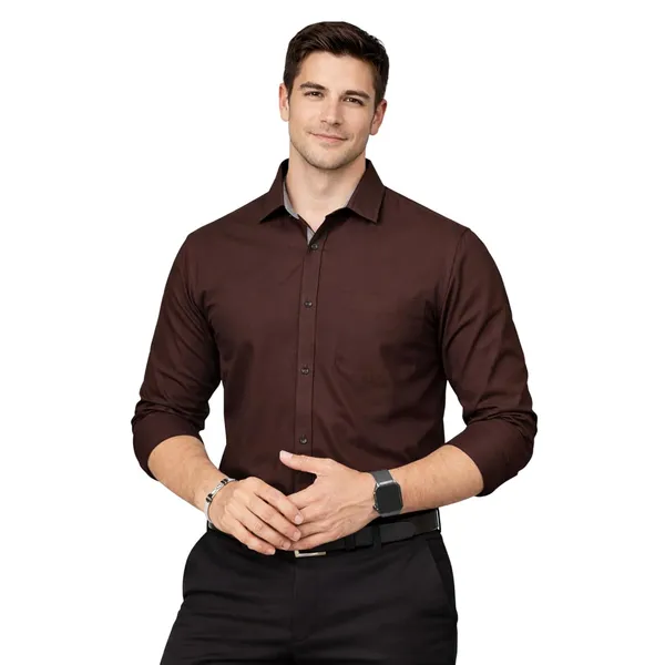 Brown_Cotton_Blend_Slim_Fit_Casual_Shirt_Solid_Cotton_Full_Sleeve_For_Men