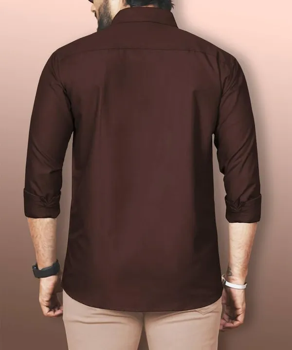 Brown_Cotton_Blend_Slim_Fit_Casual_Shirt_Solid_Cotton_Full_Sleeve_For_Men