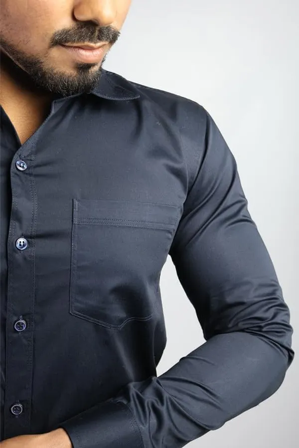 Navy_Blue_Cotton_Blend_Slim_Fit_Casual_Shirt_Solid_Satin_Full_Sleeve_For_Men