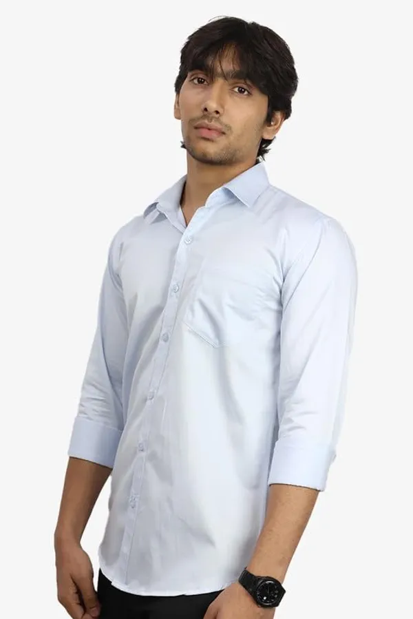 Sky_Blue_Cotton_Blend_Slim_Fit_Casual_Shirt_Solid_Satin_Full_Sleeve_For_Men