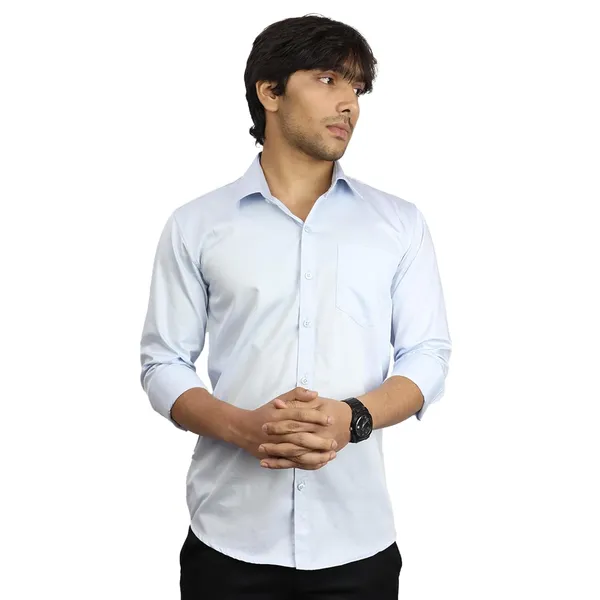 Sky_Blue_Cotton_Blend_Slim_Fit_Casual_Shirt_Solid_Satin_Full_Sleeve_For_Men