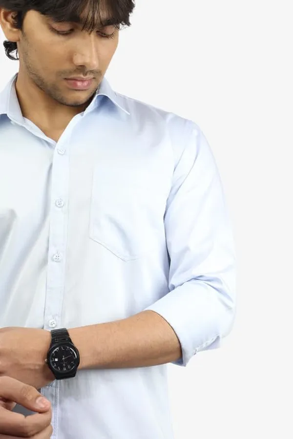Sky_Blue_Cotton_Blend_Slim_Fit_Casual_Shirt_Solid_Satin_Full_Sleeve_For_Men