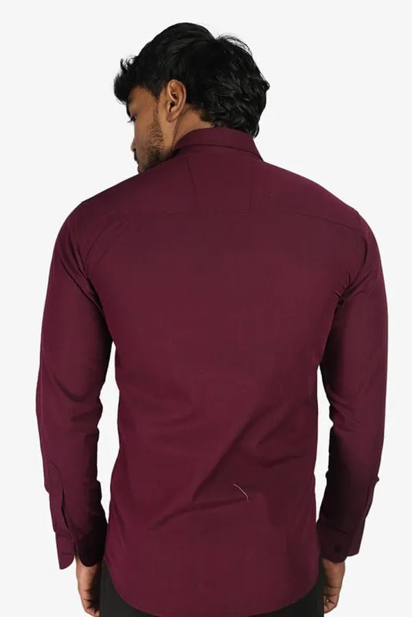 Wine_Cotton_Blend_Slim_Fit_Casual_Shirt_Solid_Filafil_Full_Sleeve_For_Men